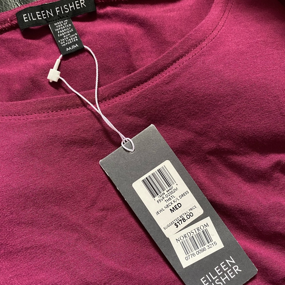 NWT Eileen Fisher Jewel Neck K/L Dress Women’s Sz Medium M - Picture 6 of 7